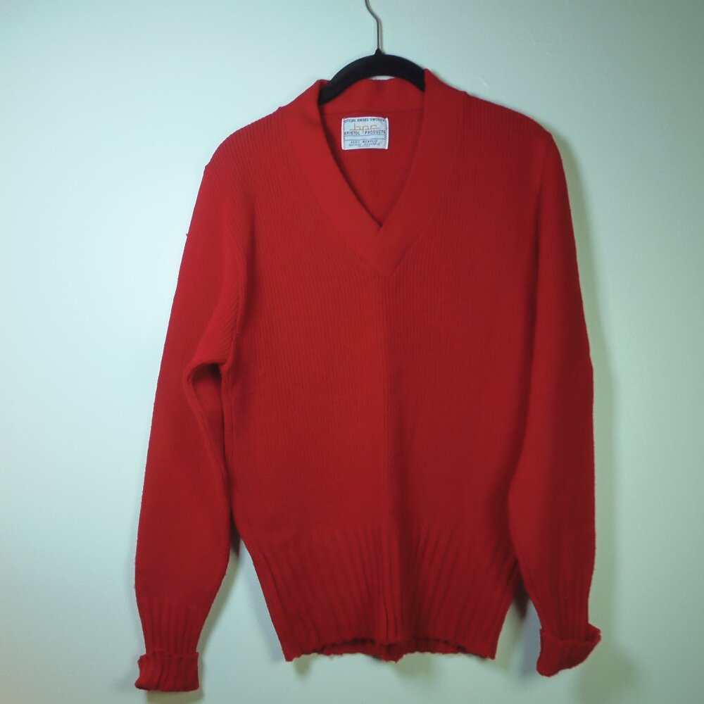 Vintage‎ Official Award Sweater Company Red SZ 36 School Spirit Academia Sporty